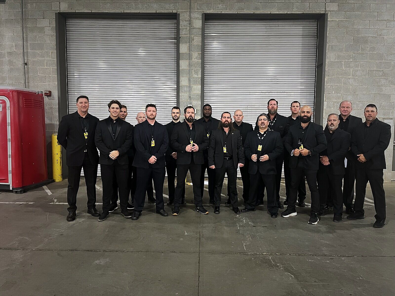 Jan-Lee security officers lined up before an event shift